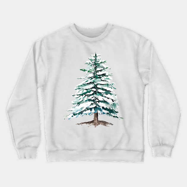 pine tree covering with snow Crewneck Sweatshirt by colorandcolor